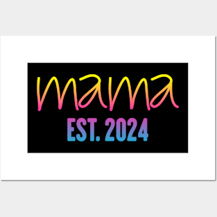 Mama Est 2024 shirt, Promoted to Mommy Mother's Day 2024 Posters and Art